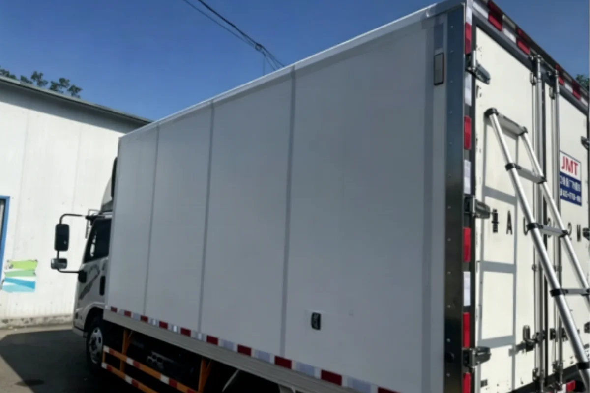 Real refrigerated transport vehicle from the supplied cold chain application materials