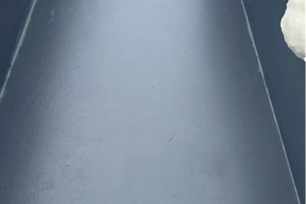 Real completed waterproof protective coating on an industrial surface