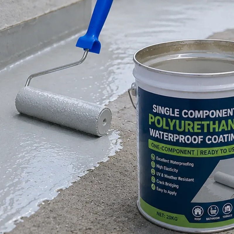 Moisture-Cure Single-Component PU Waterproof Coating — Ready-to-Use, No Primer Needed